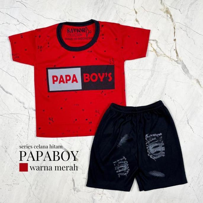 LA20 ~ Setelan Anak Laki Laki 0-12bulan series merah set baby boy katun murah denim