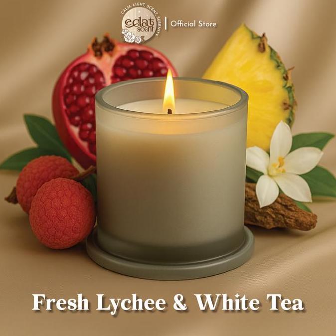 Eclat Candles Fresh Floral Woody Aromatherapy Candle Lilin Aromaterapi Estetik Cup Kaca Besar Colorf