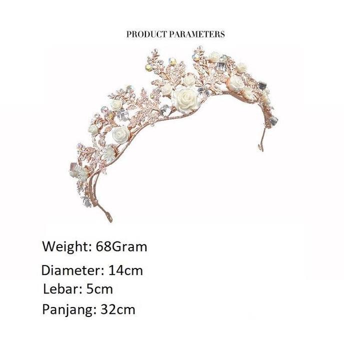 Bagus- Mahkota Carrie White Flower Crown Wedding Aksesoris Rambut Pengantin Bridal Hairdo Mahkota Hi