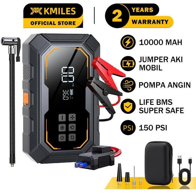 Jumper Aki Mobil Dan Motor Portable 10000Mah Jemper Aki Dengan Pompa Ban Dengan Power Bank Jemper Ak