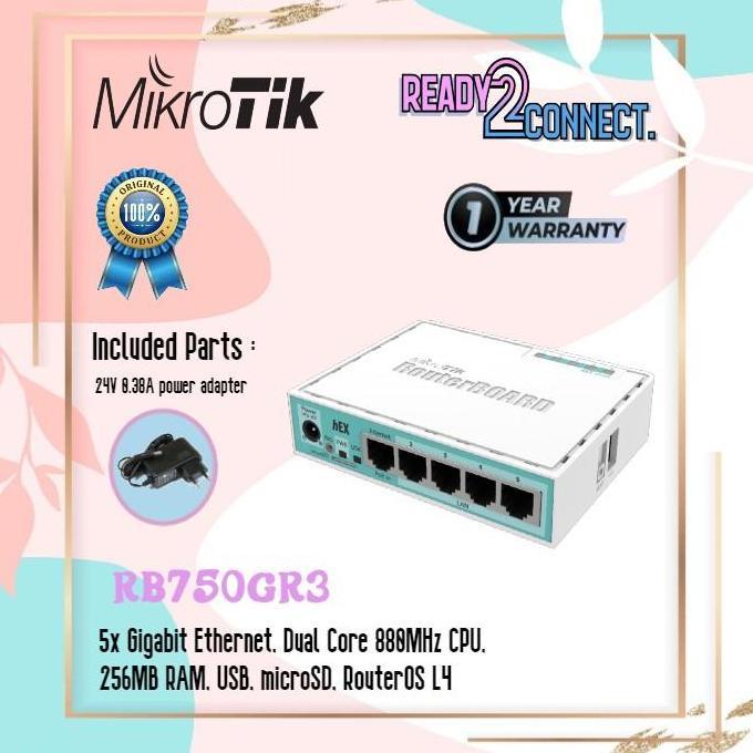Wkprojec- Mikrotik Rb750Gr3 Mikrotik Router Indoor Gigabit Rb750Gr3 (Hex)