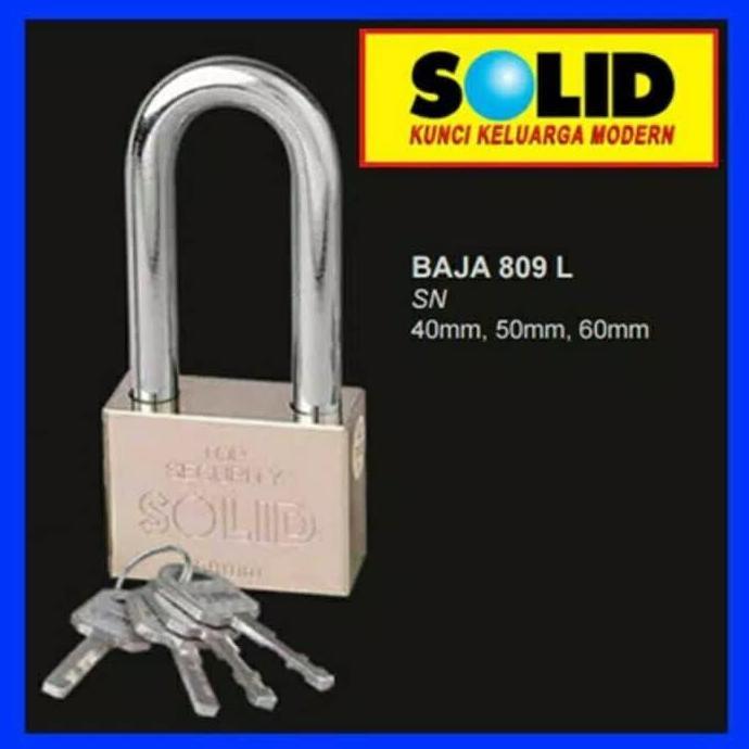Waare- Gembok Baja Solid 809L 809 L 50Mm 50 Mm Leher Panjang Kunci Pagar