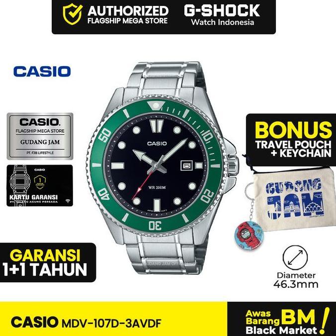 Ready Casio Jam General Mdv-107D-3Avdf Mdv-107D Mdv-107 Mdv107D Mdv 107D Watches Men | Original 100%