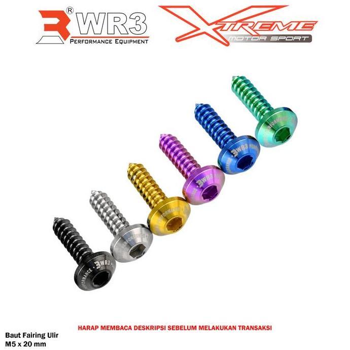 Promo Paketan Baut Titanium WR3 Body Fairing R15 Nmax Aerox 155 R25 / CBR 150R 250RR CB 500X / Ninja
