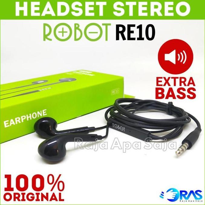 HEADSET ROBOT RE10 FULL BASS STEREO - Handsfree Earphone Hetset