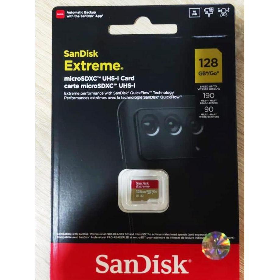 Sandisk Extreme Micro SD / MicroSD 32GB - 64GB - 128GB - 256GB - 512GB Memory Card SDHC SDXC A2 V30 