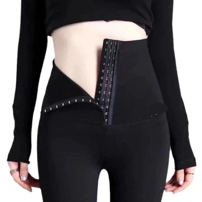CELANA LEGGING KORSET HIGH WAIST / CELANA LEGGING TEBAL PANJANG WANITA KORSET PELANGSING - 988