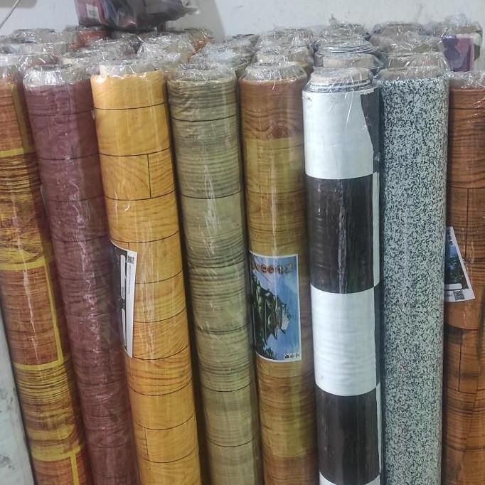 Karpet Lantai Plastik Meteran Motif Keramik Marmer Granit Vinyl