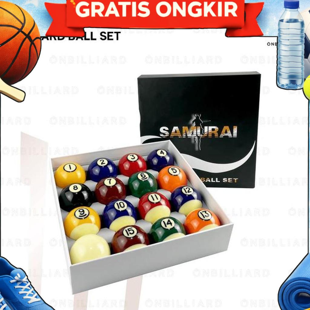 Samurai Billiard Ball Set 57.2Mm Black White Bola Billiard Dot Samurai Meja 7 8 9 Ft Feet 2 1/4" 57,