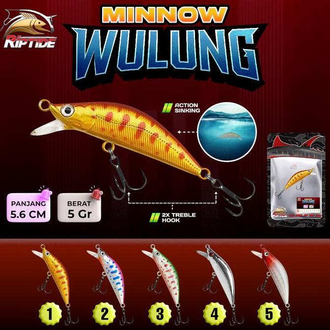 UMPAN PANCING LURE MINNOW Riptide RAIJIN MINNOW SINKING LURE 5.6 CM 6.6 GRAM | RIPTIDE WULUNG UMPAN 