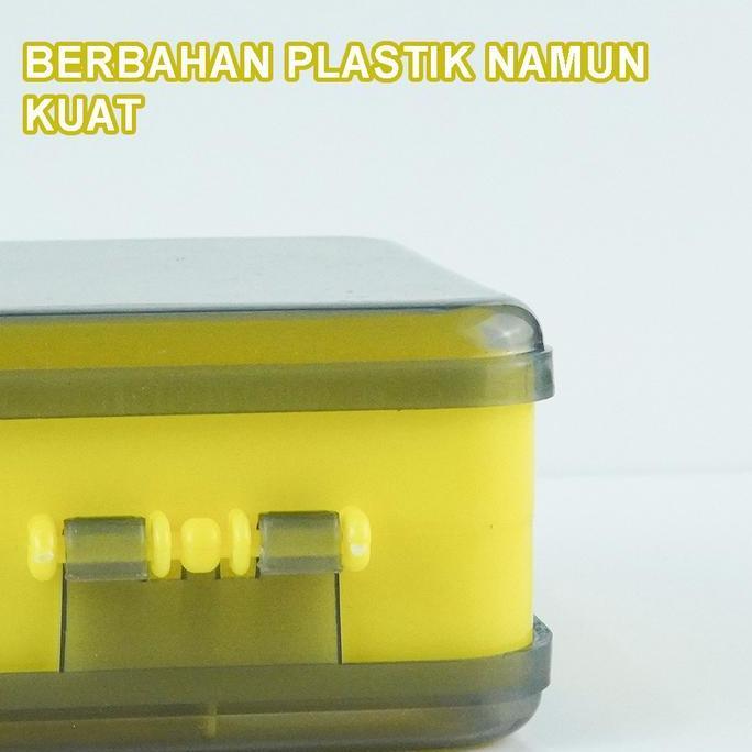 Box Alat Pancing  Box Kail Serbaguna Kompartemen Banyak Anti Air Kotak Umpan 2 Sisi Perlengkap Panci