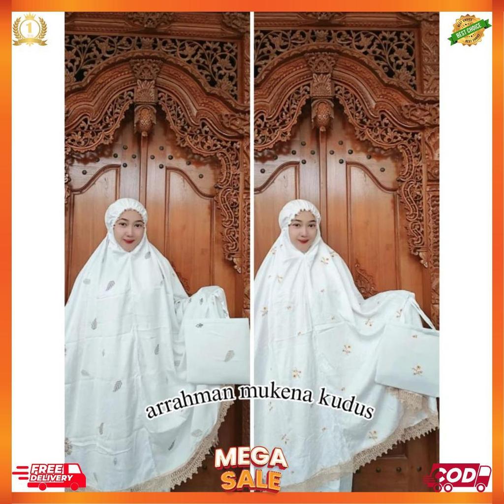 Mukena Putusan Kain Putih Dewasa Bahan Rayon Twill [L5]