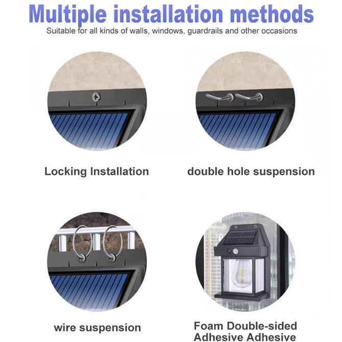 Garansi 10 TahunLampu Dinding Tenaga Surya Sensor Gerak Tahan Air Lampu Solar Matahari Hias Taman Ou