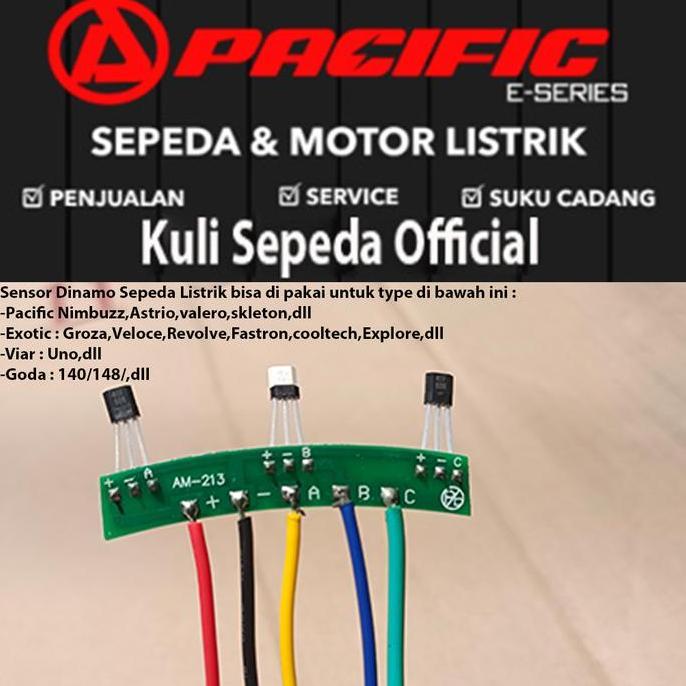 Sensor Dinamo Sepeda Listrik Pacific, Exotic, Goda, dan Viar, U-Winfly