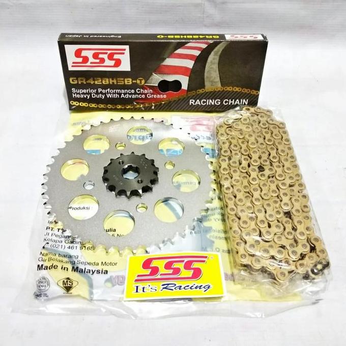 Gear Set Sss Cb150R - Cb150R Led - Cbr150 Rantai Sss Gold Hsbt