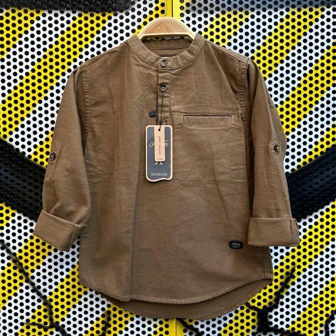 Kurta Koko Agera Junior Anak Kemko Anak Agera Sajuak Koko Panjang Polos Katun Kancing Muslim Nyaman