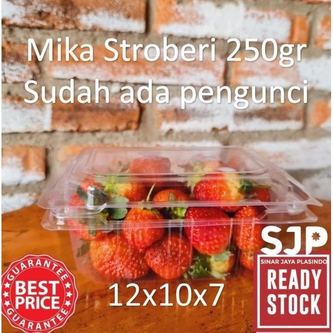 PERDUS Mika buah strawberry 250 gr|Mika stroberi 250 gr ada pengunci