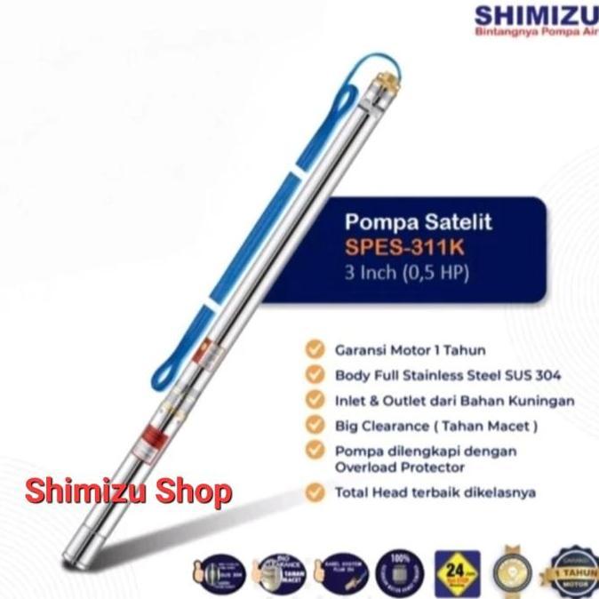 POMPA SATELIT SHIMIZU POMPA SUBMERSIBLE PUMP SHIMIZU SPES-311K BIT 3 INCH (1/2 HP) terlaris