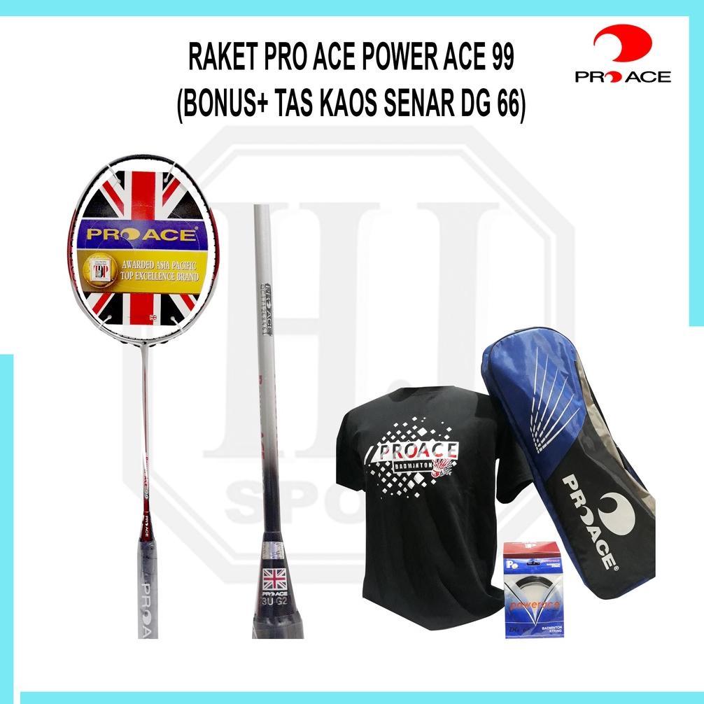 Raket Original Pro Ace Power Ace 99 Bonus Komplit Badminton