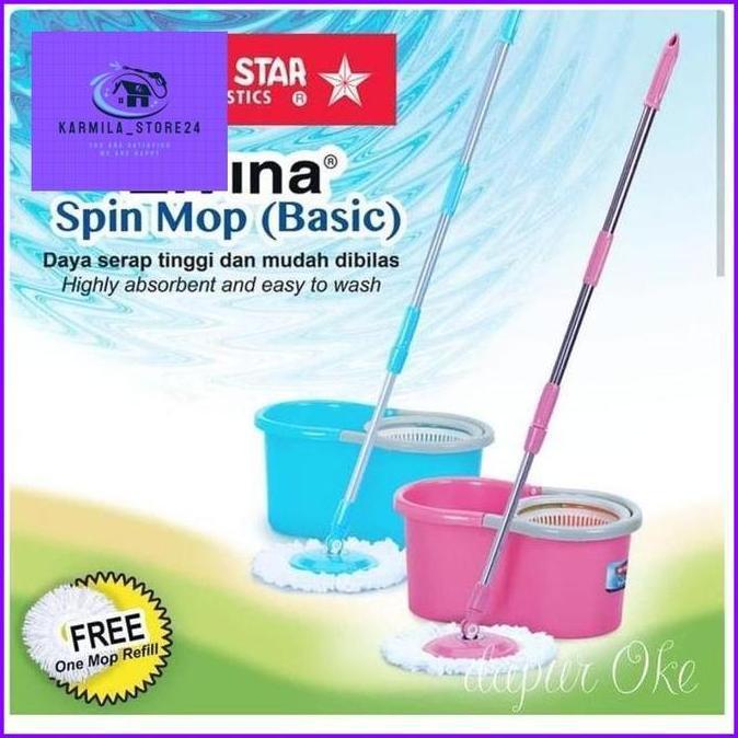 Lion Star Set Alat Pel Spin Mop Pembersih Lantai