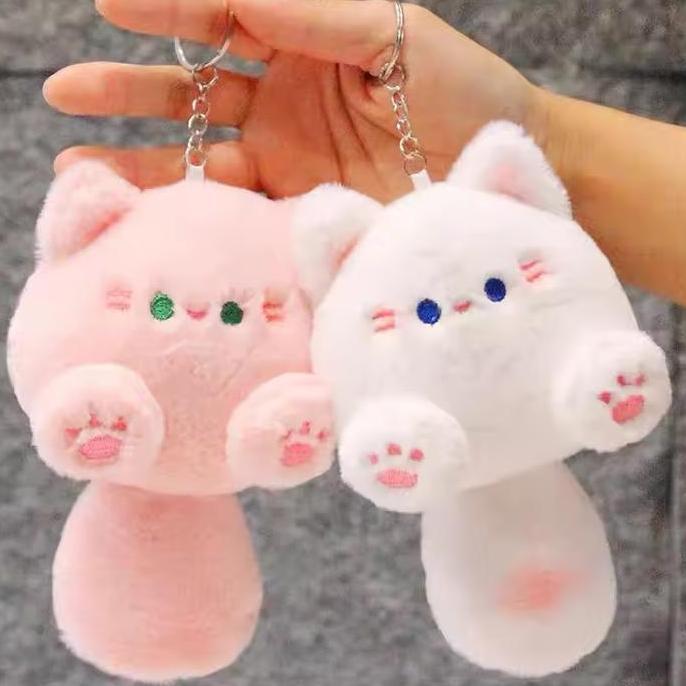 Gantungan Kunci Suara/Liontin Ransel Yang Lucu/Gantungan Kunci Boneka Kucing Fluffy Bunyi Lucu/Gantu