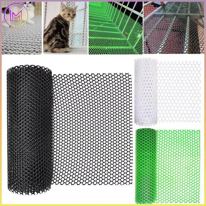 Kawat Jaring Plastik HDPE Bentuk Kotak Safety Pets Net Penangkapan Jatuh Jaring Pagar Rumah Tebal Ja