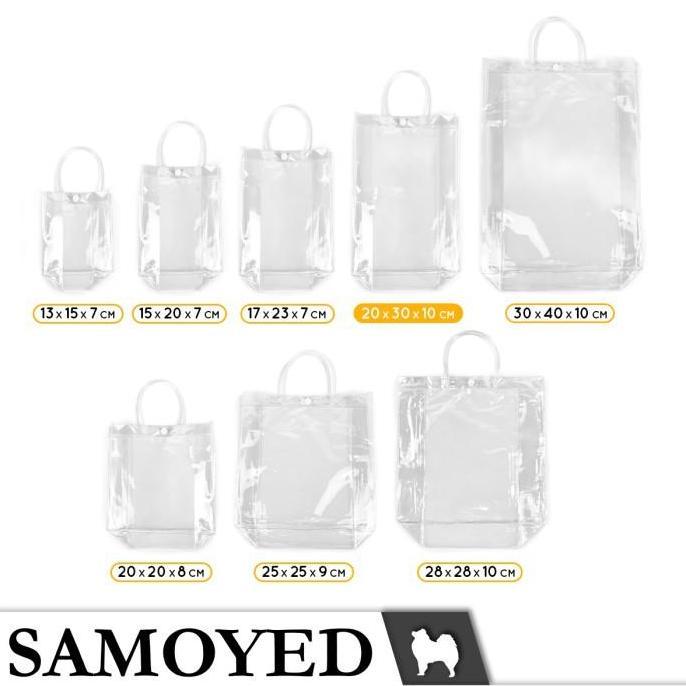 Tas Plastik Mika Transparan / Hampers / Tote Bag PVC Uk. 20 x 30 cm