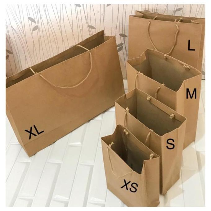 Paper bag polos murah bahan tebal / paper bag custom ukuran / paperbag