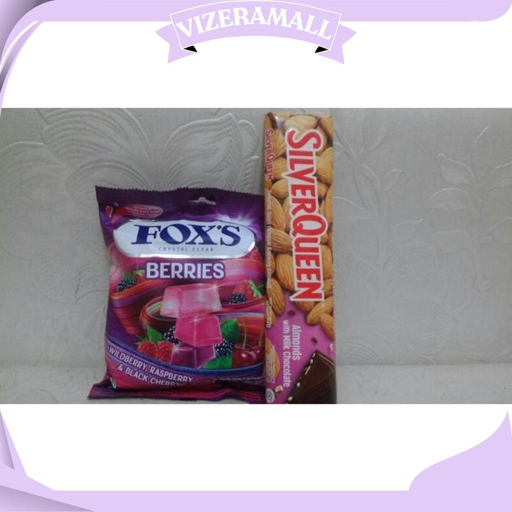 Paket Valentine 1 / Silverqueen 62 Gram + Permen Fox'S 90 Gram / Paket Cokelat Valentine Promo 2.2