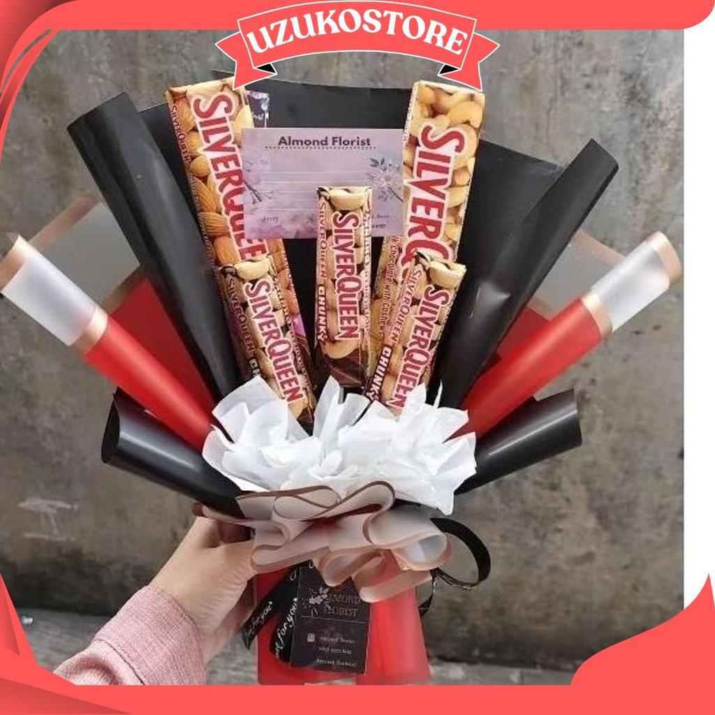 Promo Valentine Buket / Bouquet Coklat Silverqueen, Buket Wisuda Buket Cokelat Buket Mewah Sale