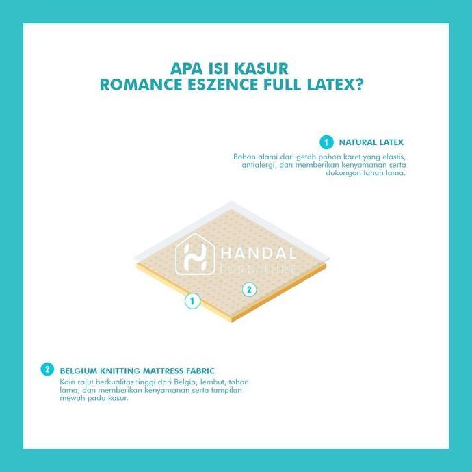 Kasur Romance Eszence Full Latex 100X200, 120X200, 160X200, 180X200, 200X200 Latex Anti Bakteri Ada 