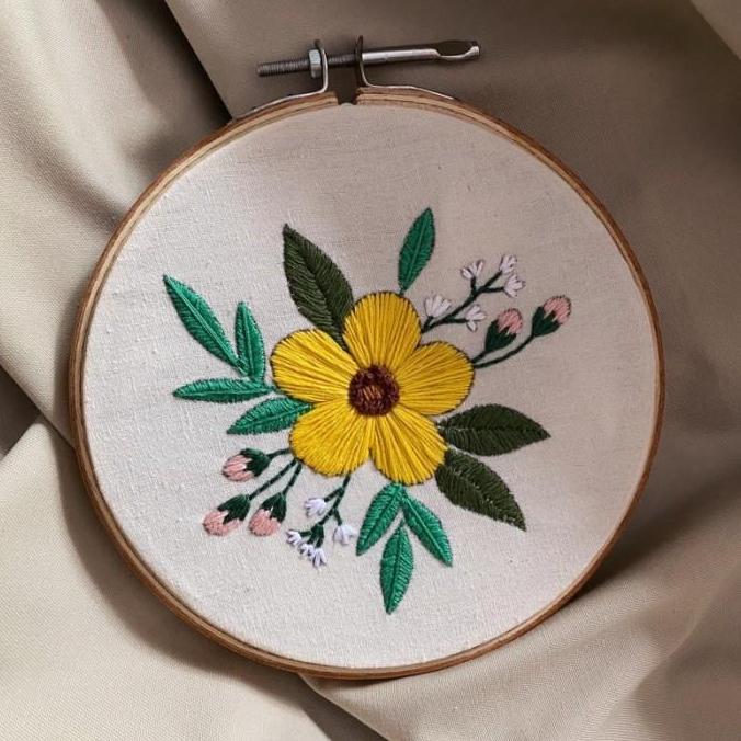 EMBROIDERY KIT PACKAGE FLOWER / Paket kit menyulam pemula