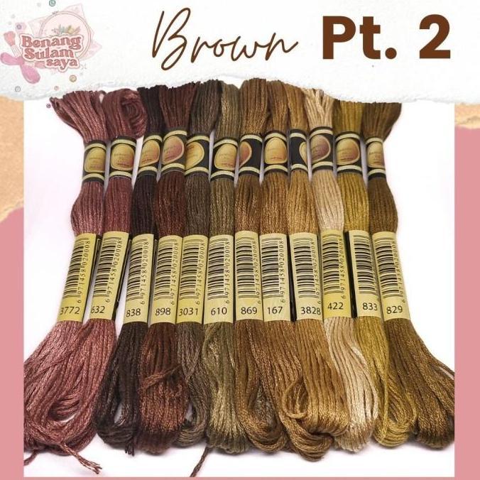 Benang Sulam / Kristik CXC Import (kode DMC) | Seri Warna BROWN pt. 2