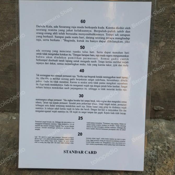 Reading chart / Kartu jaeger (sudah dilaminating)