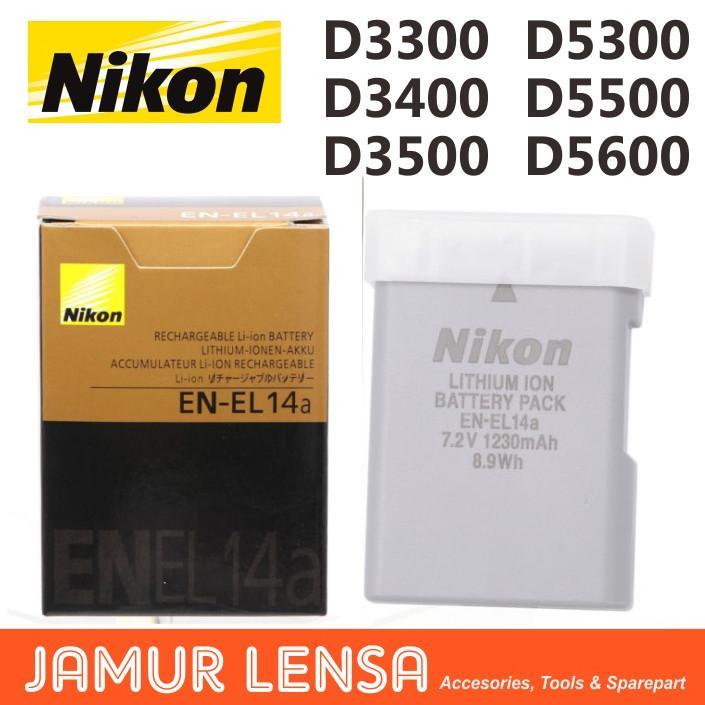 TERBARU Baterai Nikon D5300 D5500 D5600 Batre D3300 D3400 D3500 Batu Batrei Battery EN EL14a
