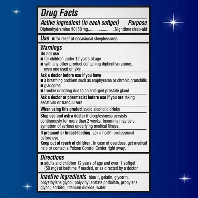 Clearx- Unisom Sleeptabs Sleepgels Sleep Aid Diphenhydramine Insomnia Usa