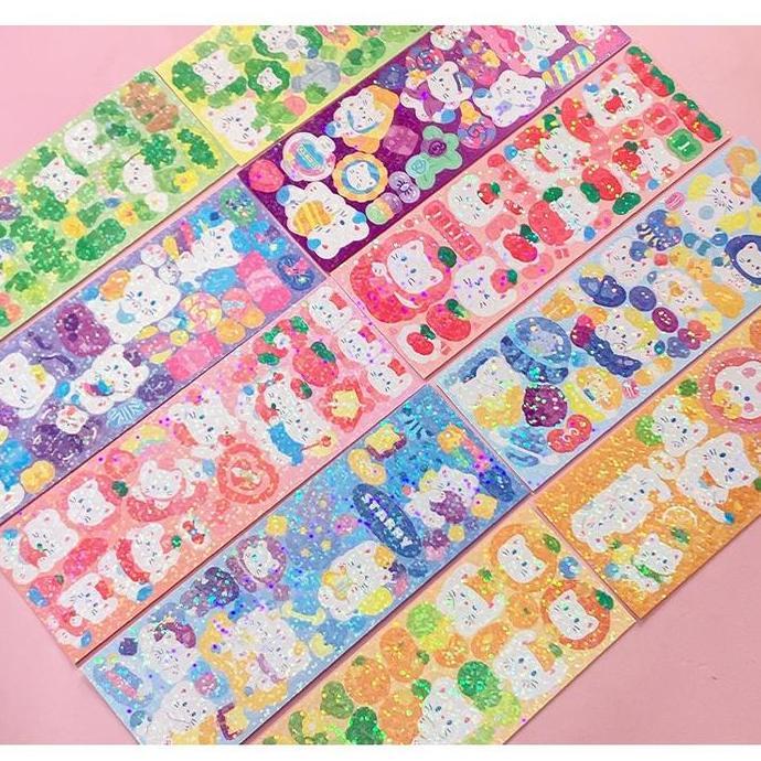 Purple- 100 Lembar Stiker Diy Dekorasi Random Lucu Aesthetic Diy Bahan Stiker Korea Sticker Dekor Ph