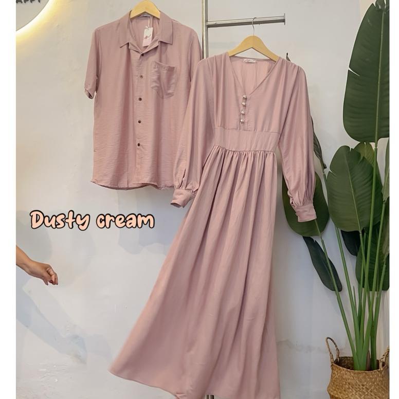 Syakira Series - Gamis Polos Lebaran 2026 | Baju Raya Couple Keluarga (satuan) Baju Lebaran