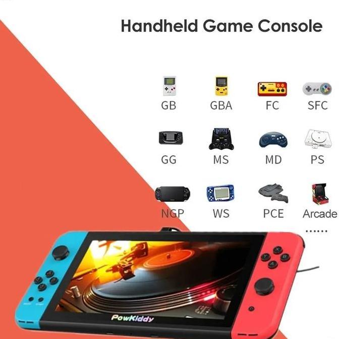 DOVLAND POWKIDDY X70 large-screen 7-inch video game console HD handheld GBA ar