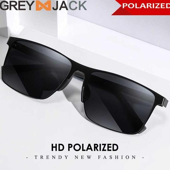 REGENLY Grey Jack Kacamata Sunglasses Polarized Model Kotak Bahan Metal Anti Silau UV400 Fashionable