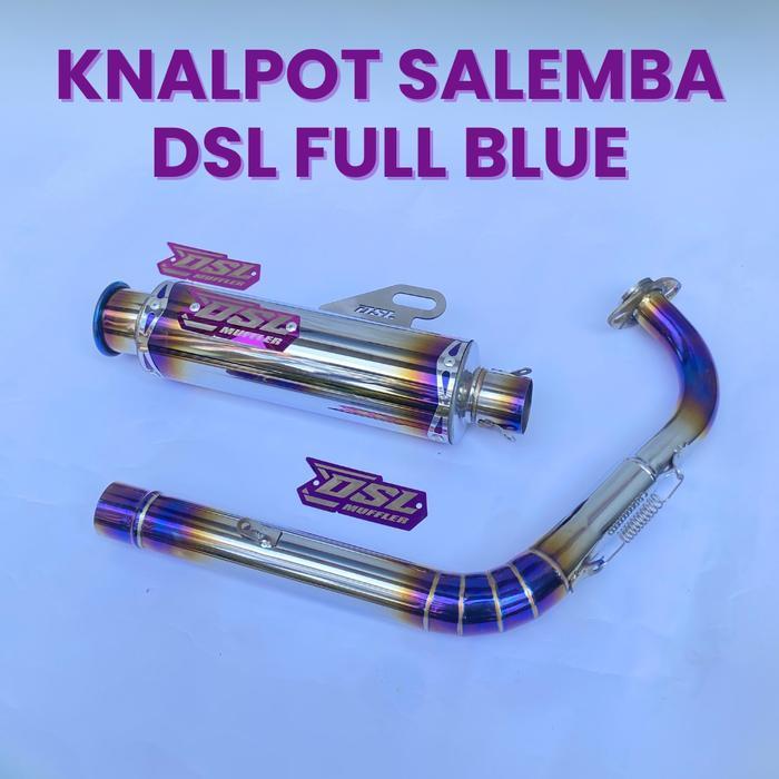 Knalpot Salemba Full Blue Edition Original Dsl Muffler Pnp Fullset Slincer Leheran Untuk Motor Aerox