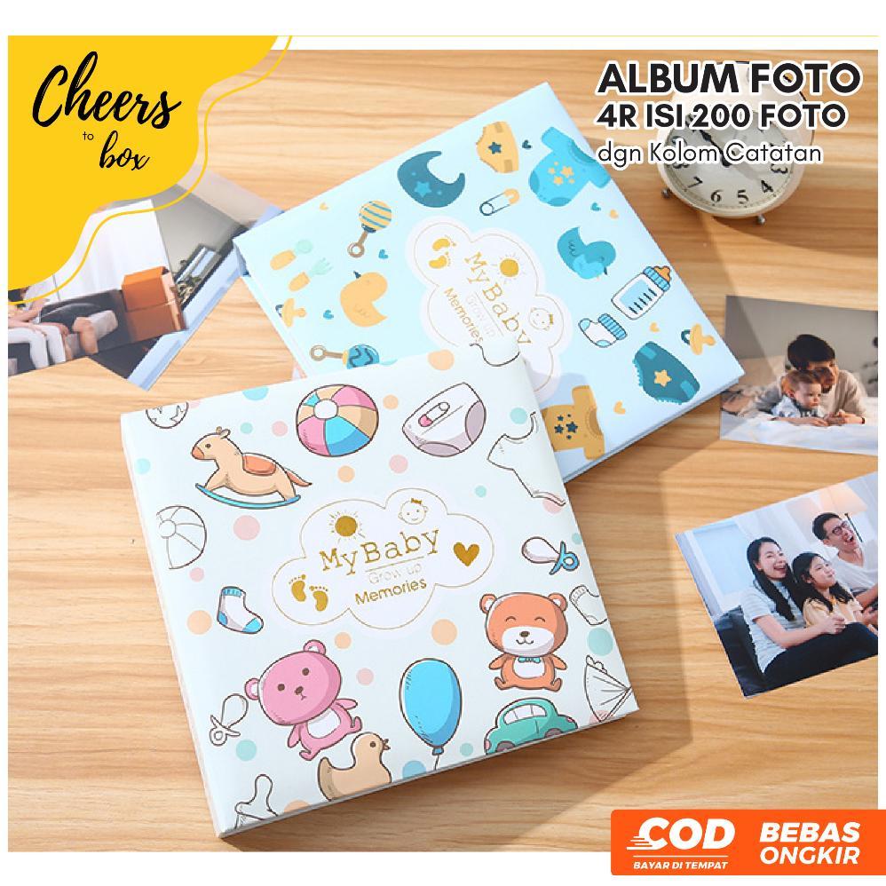 TERBARU 4R 200 Slot dengan Kolom Catatan / Buku Album Foto 4R Isi 200 Foto dengan Tambahan Kolom Not