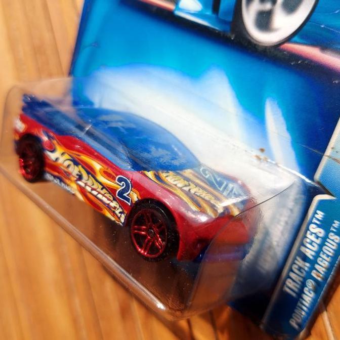 Hot Wheels Pontiac Rageous Hitam Merah Track Aces Mobil Balap Track Ban Plastik