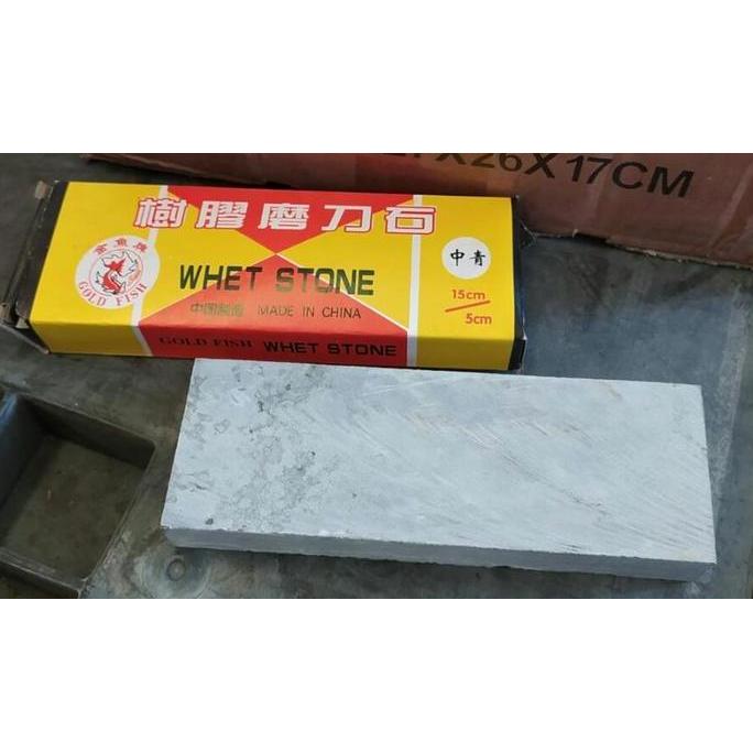 Batu Asah Gemston Alam / Batu Gosok Alam 6" inch Goldfish