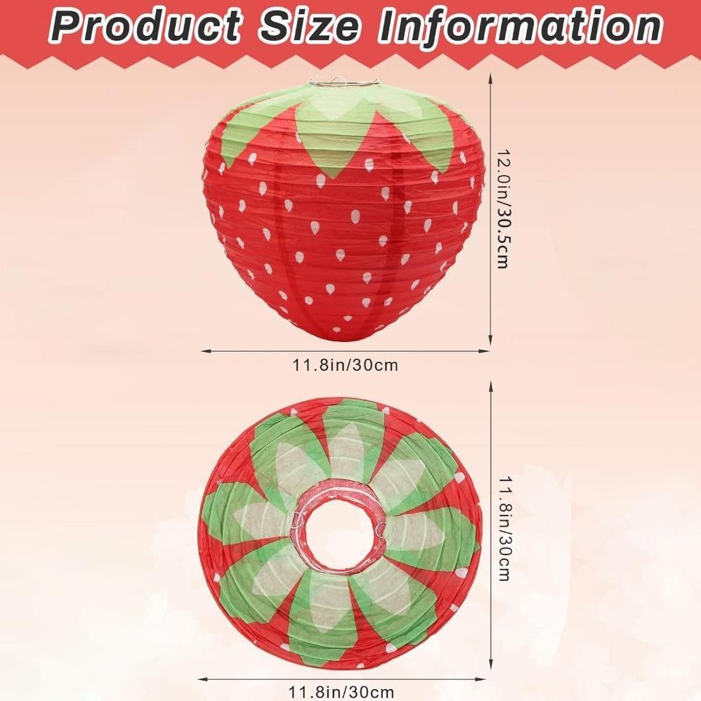 Lampion Pesta Lampion Imlek Lampion Pesta Kertas Dekorasi  Stroberi  Lampion  Lampion Bulat Dekorasi