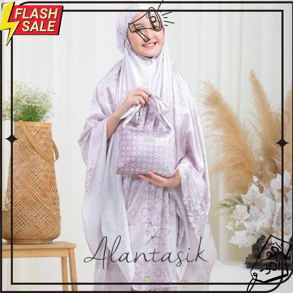 Mukena Anak 2 In 1  Armani Satin Silk  Motif Cantik Sd Kisaran 8,9,10,11,12,13 14 15 Tahun Meledak