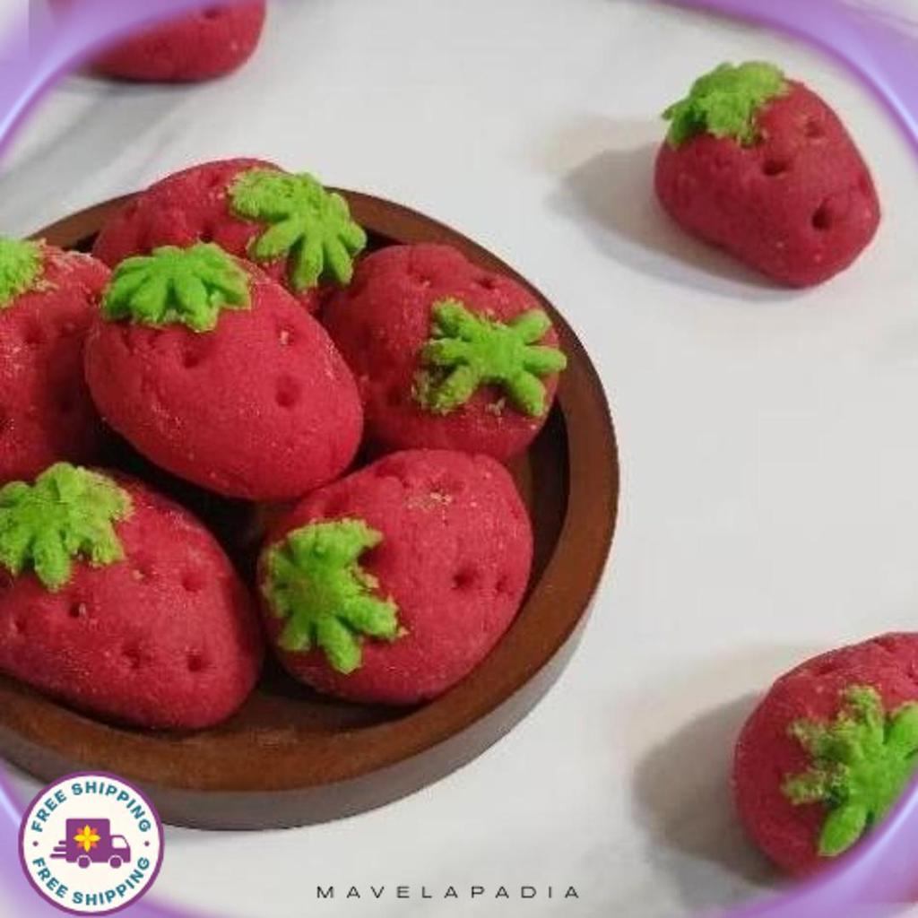 Kue Kering Nastar Selai Nanas 100% Bentuk Strawberry Premium Toples 600Ml Berat -+430Gr Beli 1 Grati