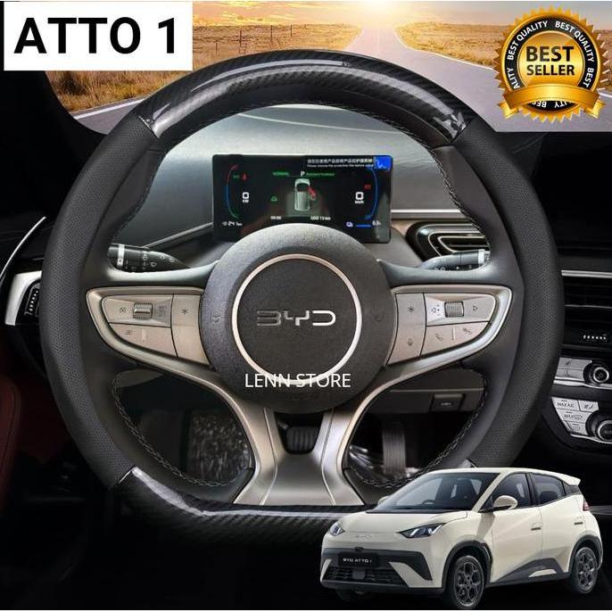 Cover Sarung Stir Carbon Mobil BYD ATTO 1 2025 2026