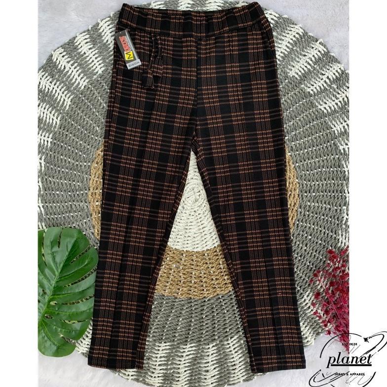 Viral  Celana Panjang Jumbo Wanita Celana Kotak Kotak Cewek Big Size Tartan Pants Cewek Motif Terbar