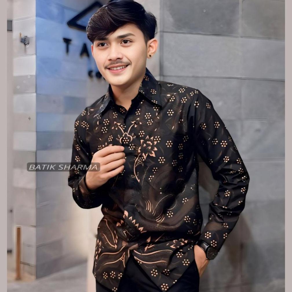 Promo !!! Distro Kemeja Batik Pria Lengan Panjang Ukuran M L Xl Xxl Terbaru Baju Batik Cowok Anak Mu